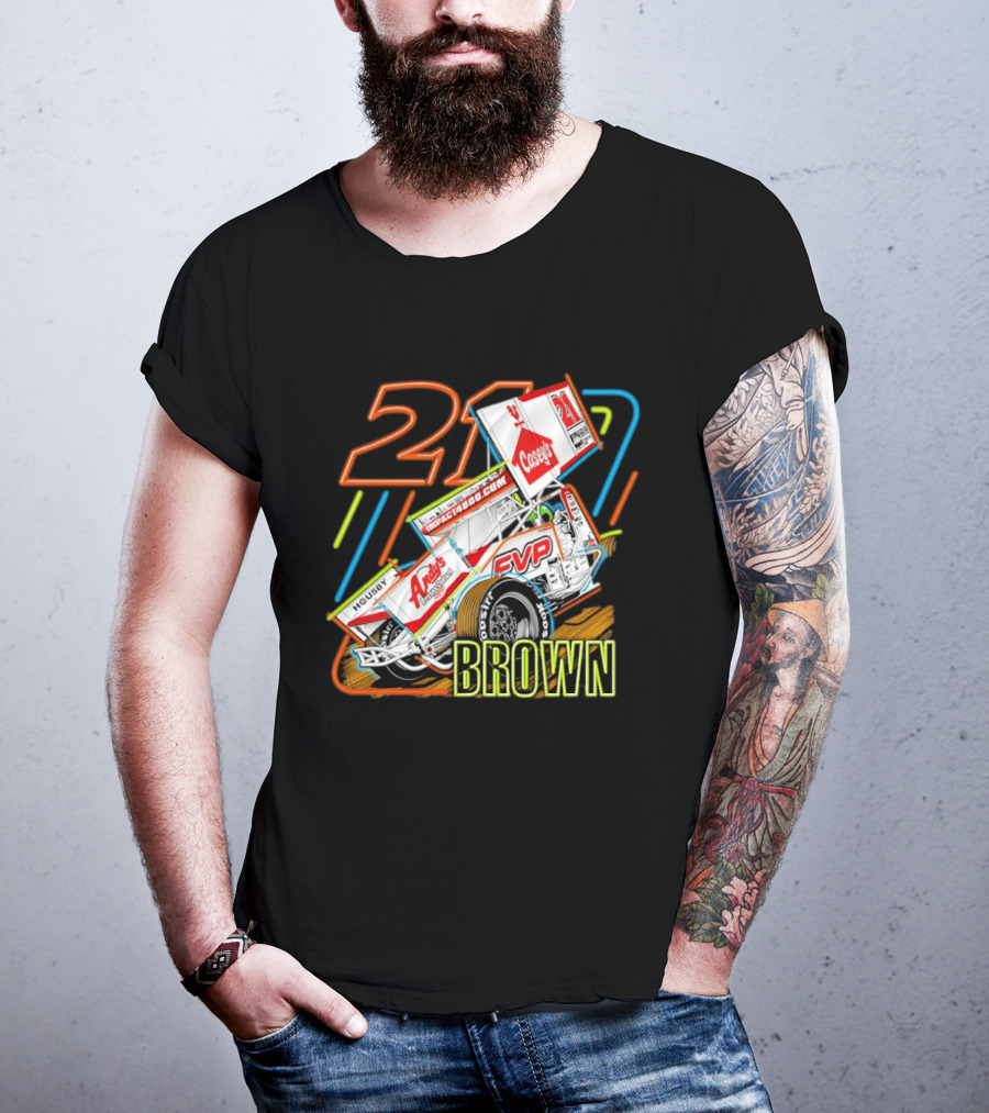 Sprint Car 21 Brown Andy's Casey's Impact 4800 Racing T-Shirt
