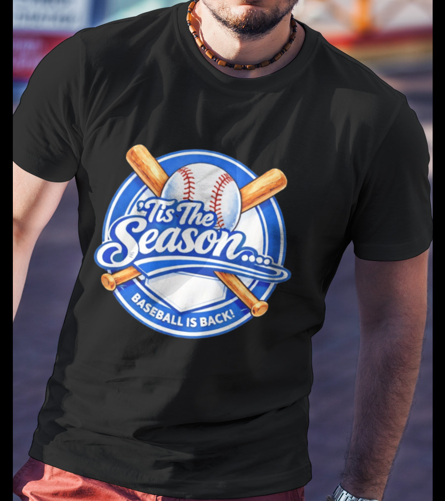 Tis The Season Baseball Is Back Baseball Bats And Ball Circle T-Shirt