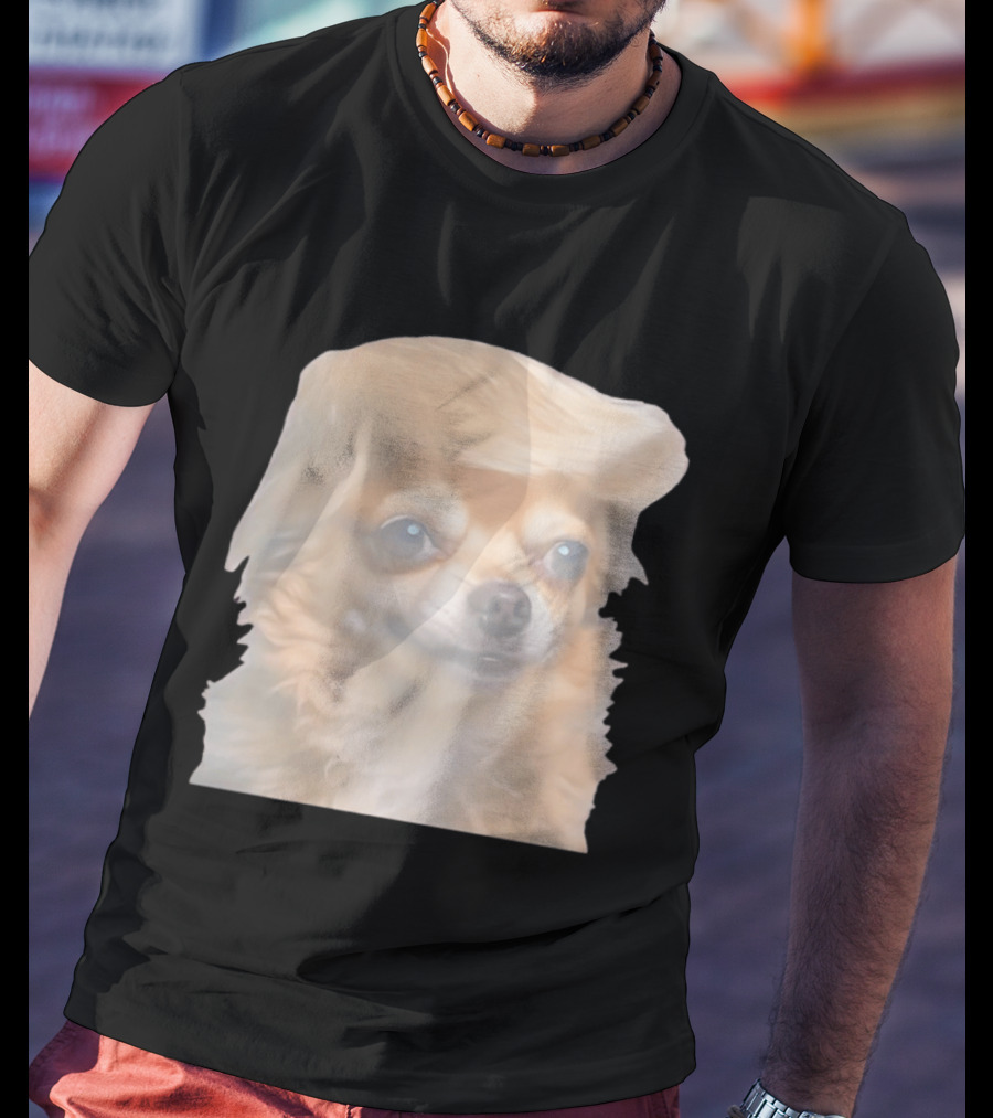 Trump Dog Meme Chihuahua With Hair Wig T-Shirt