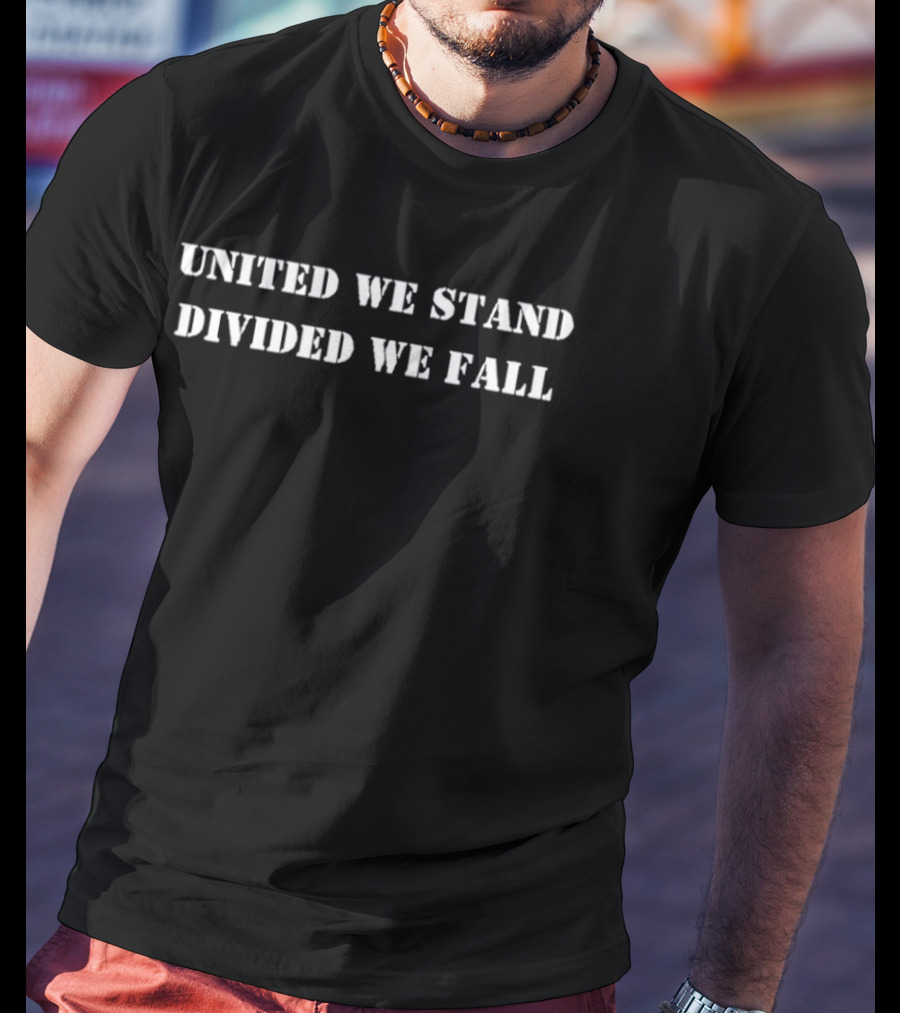 United We Stand Divided We Fall Vintage Bold Motivational T-Shirt