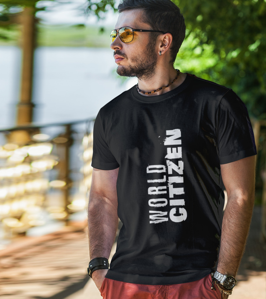 World Citizen Distressed Minimalist T-Shirt