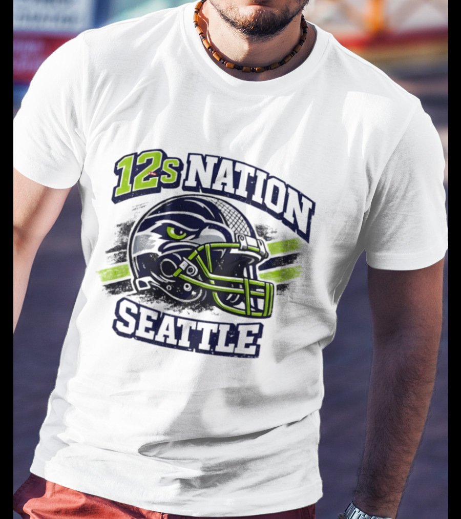 12s Nation Seattle Football Helmet Seahawks T-Shirt