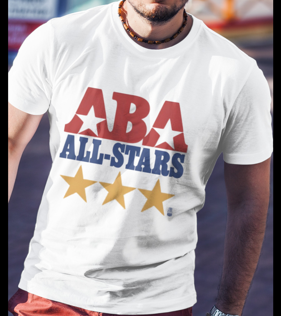 ABA All Stars Three Gold Stars Red Blue T-Shirt