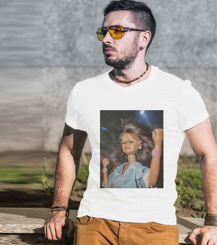 Doll Face Meme Angry Expression Toy Figure T-Shirt