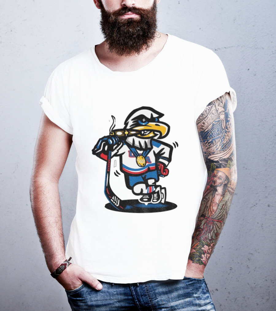 Eagle Die Cut USA Olympic Gold Medal Hockey 2026 Icon Sports T-Shirt