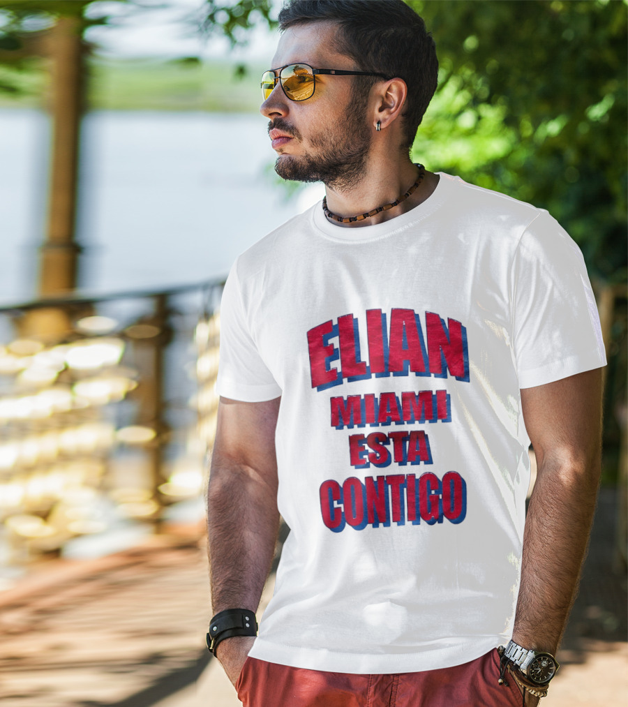 Elian Miami Esta Contigo Red Blue T-Shirt