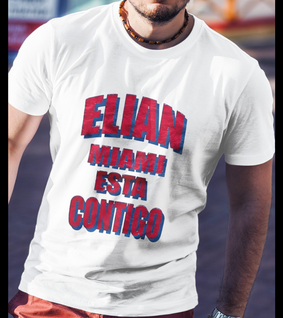 Elian Miami Esta Contigo Red Blue T-Shirt