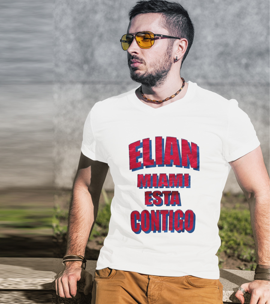 Elian Miami Esta Contigo Red Blue T-Shirt