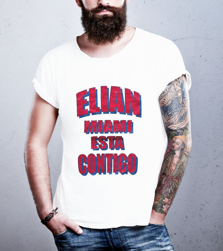 Elian Miami Esta Contigo Red Blue T-Shirt