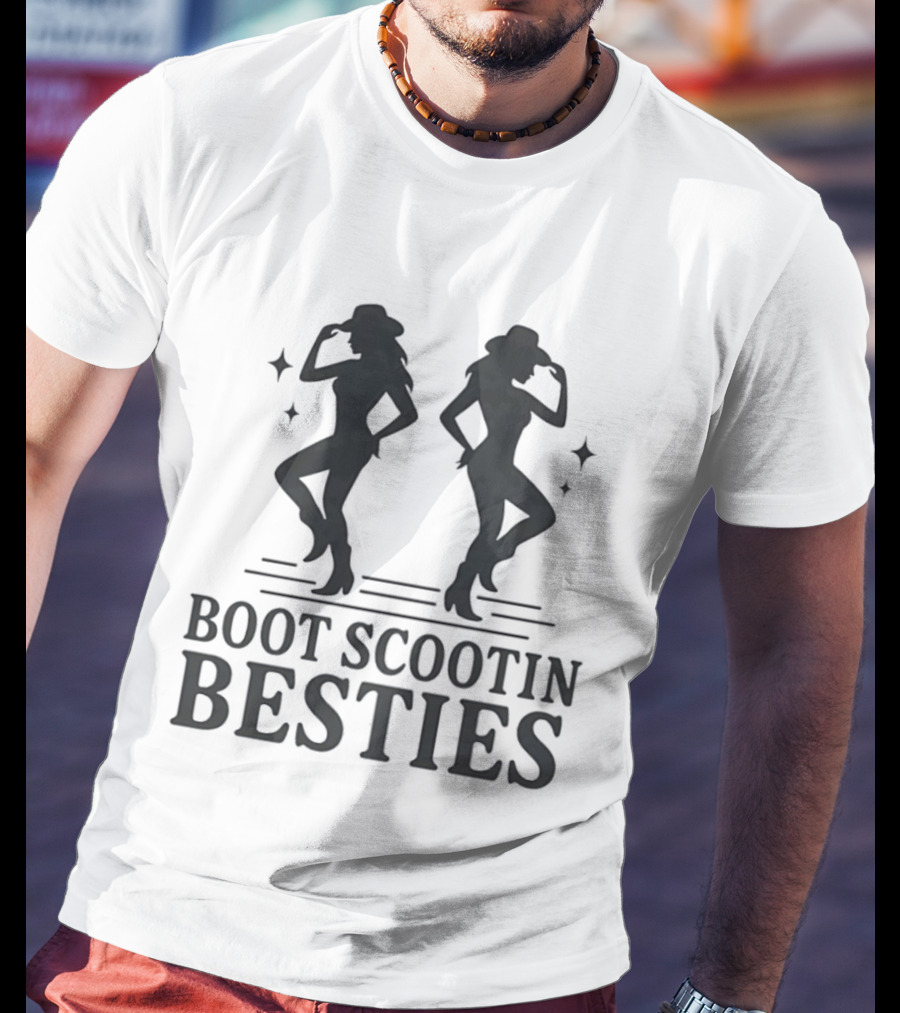 Boot Scootin Besties Western Cowgirl Dance Duo T-Shirt