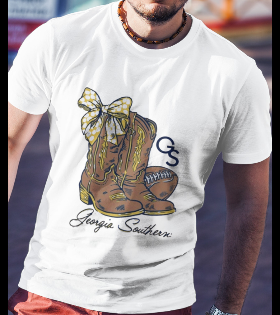 Georgia Southern Bow Boots Football GS T-Shirt