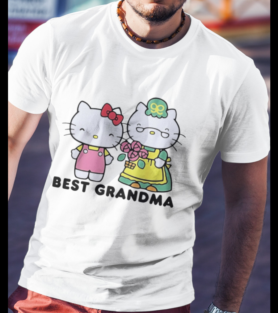 Hello Kitty Best Grandma With Flowers T-Shirt
