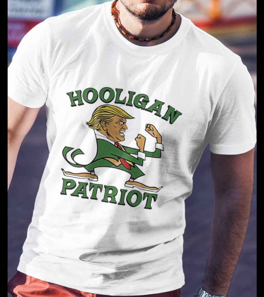 Hooligan Patriot Trump Cartoon St. Patrick's Day T-Shirt