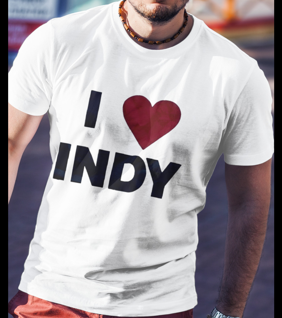 I Love Indy Heart Shape Indianapolis Sentiment T-Shirt