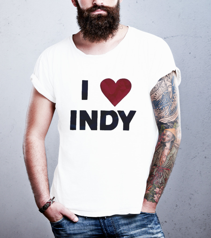I Love Indy Heart Shape Indianapolis Sentiment T-Shirt