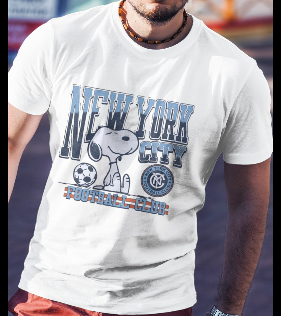Peanuts Snoopy New York City Football Club Soccer Collaboration T-Shirt