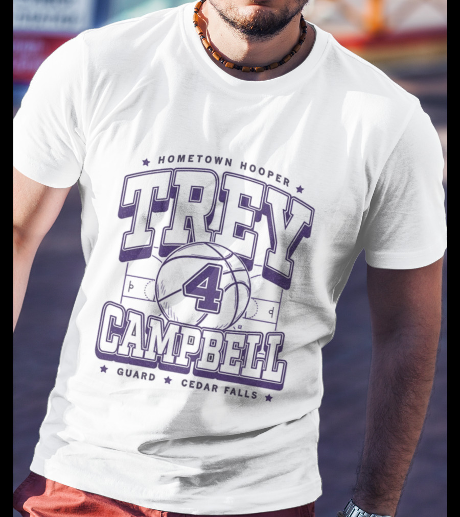 Hometown Hooper Trey Campbell 4 Guard Cedar Falls T-Shirt