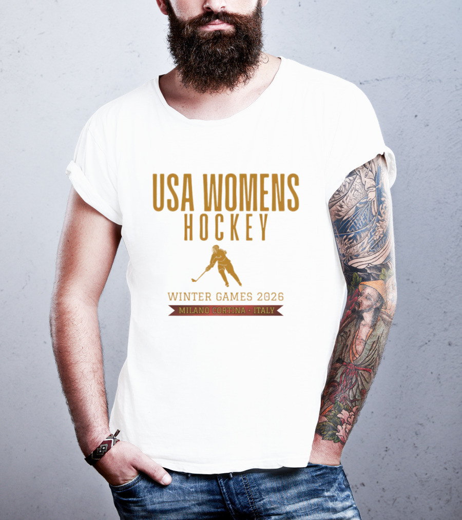 USA Womens Hockey Winter Games 2026 Milano Cortina Italy T-Shirt