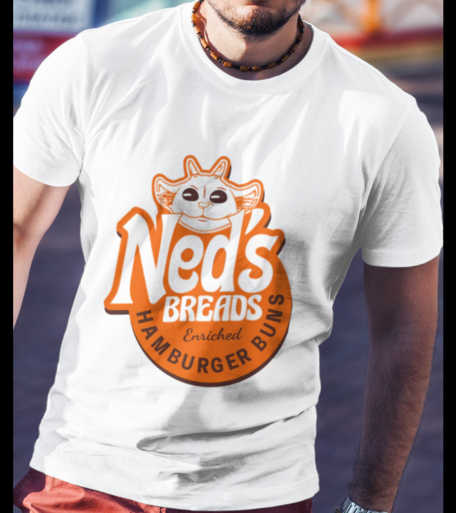 Ned's Breads Enriched Hamburger Buns Cat T-Shirt