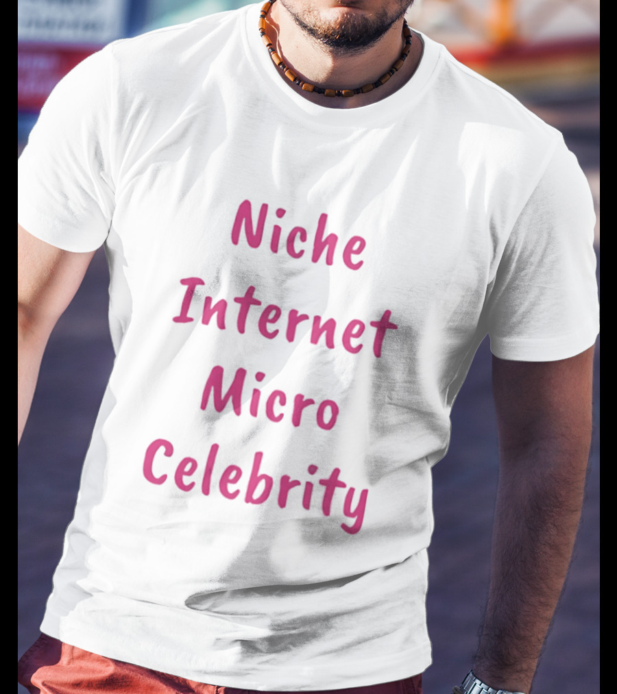 Niche Internet Micro Celebrity Text Bright Pink T-Shirt