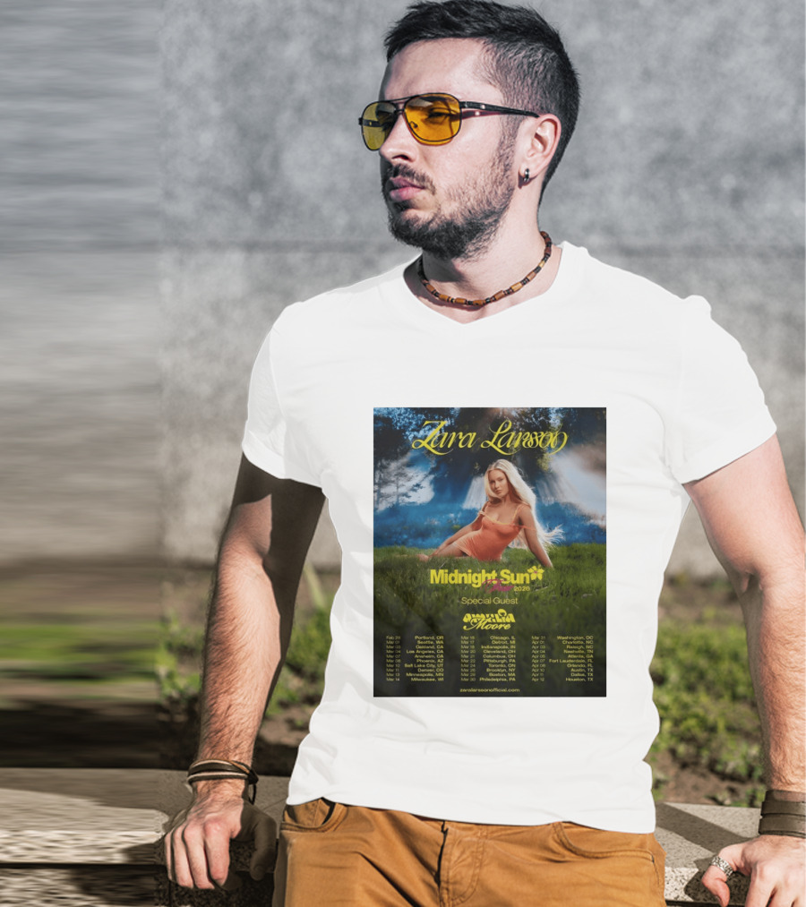 Zara Larsson Midnight Sun Tour 2026 Special Guest Moore Dates And Locations T-Shirt