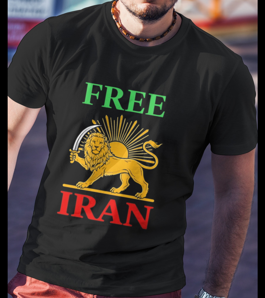 Free Iran Lion And Sun Shir O Khorshid T-Shirt