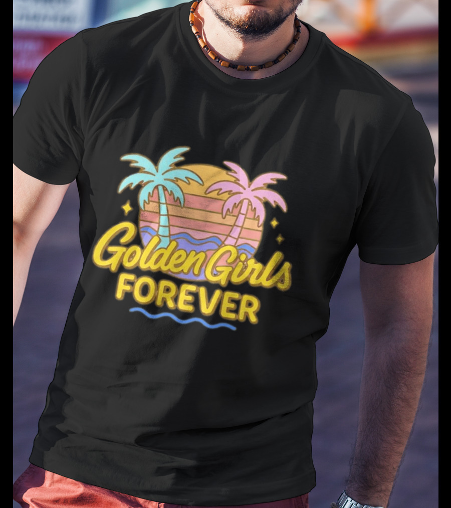 Golden Girls Forever Sunset Palm Trees Retro Aesthetic T-Shirt