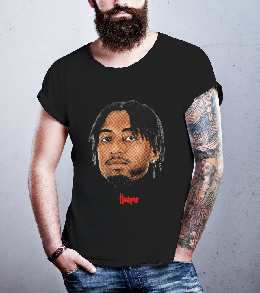 Kendall Blue Nebraska Cornhuskers Big Head Huskers T-Shirt