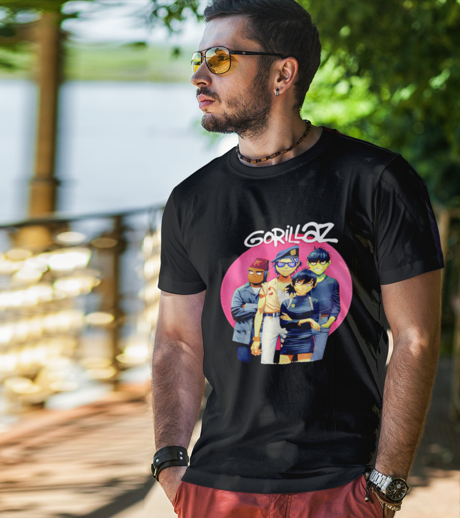 Gorillaz Cartoon Band Characters Group T-Shirt