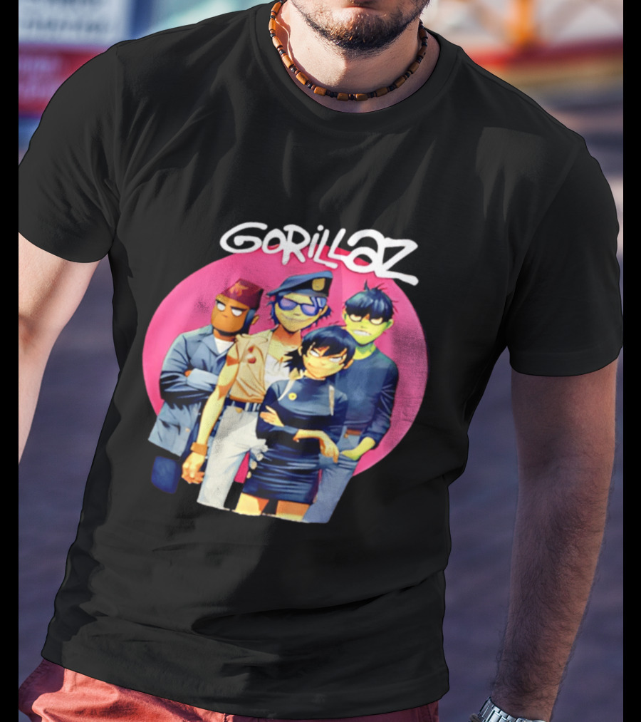Gorillaz Cartoon Band Characters Group T-Shirt