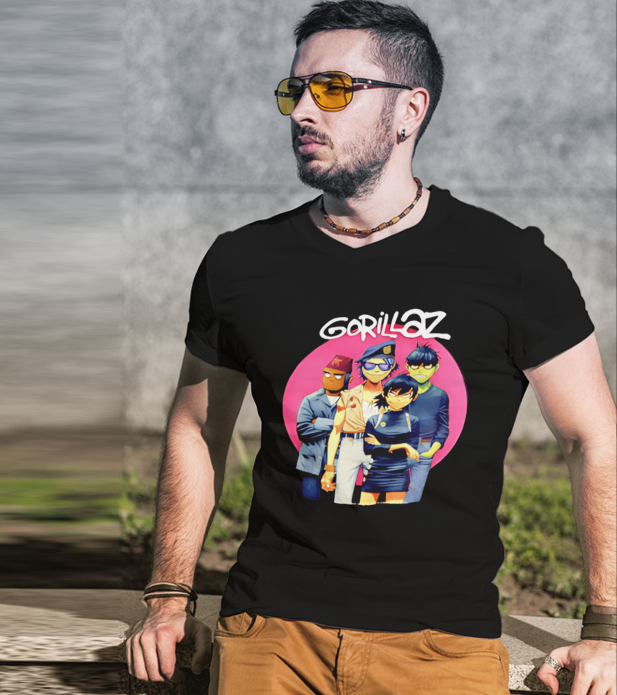 Gorillaz Cartoon Band Characters Group T-Shirt