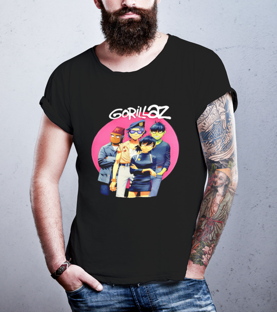 Gorillaz Cartoon Band Characters Group T-Shirt