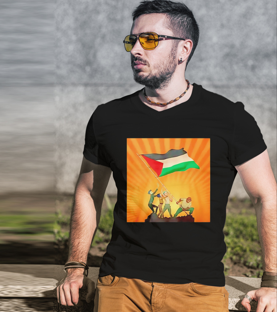Gorillaz X Together For Palestine Flag Raising T-Shirt