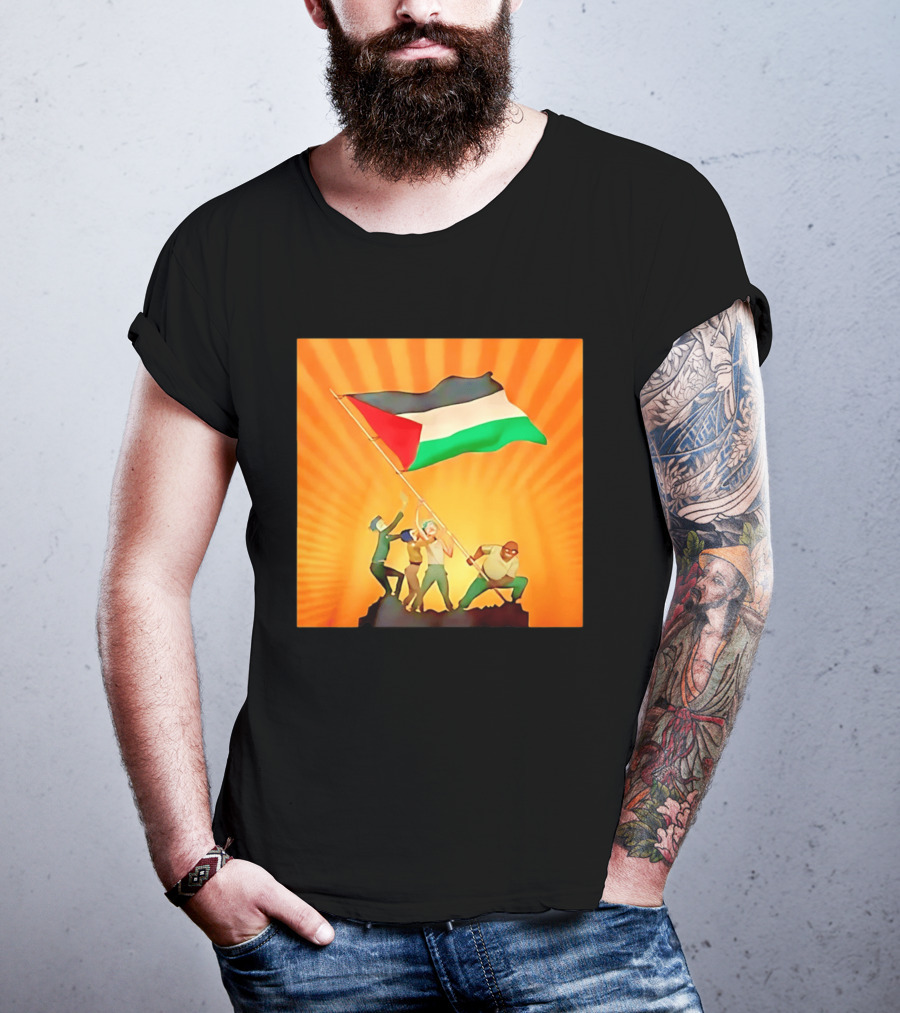 Gorillaz X Together For Palestine Flag Raising T-Shirt