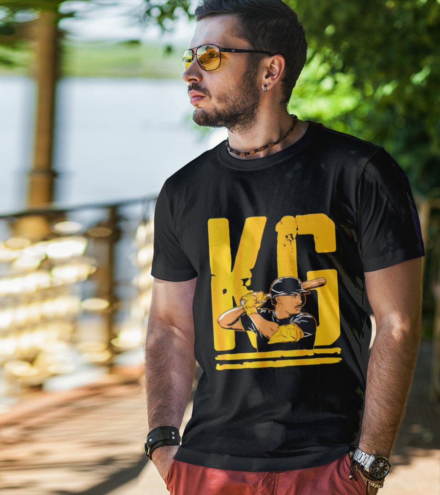KG Konnor Griffin Pittsburgh Pirates Baseball Batter Cartoon T-Shirt