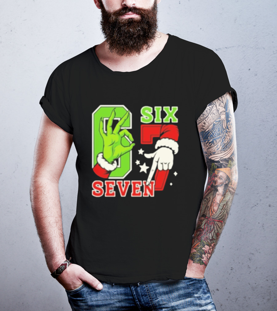 Grinch Santa 67 Six Seven Christmas TikTok Trending T-Shirt