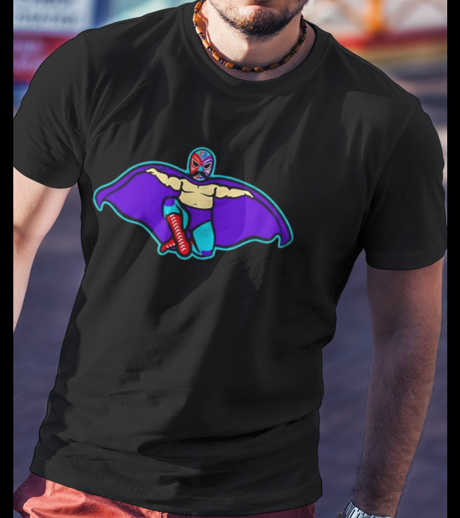 Hill City Howlers Baseball Luchadores Voladores Wrestler Cape Mask T-Shirt