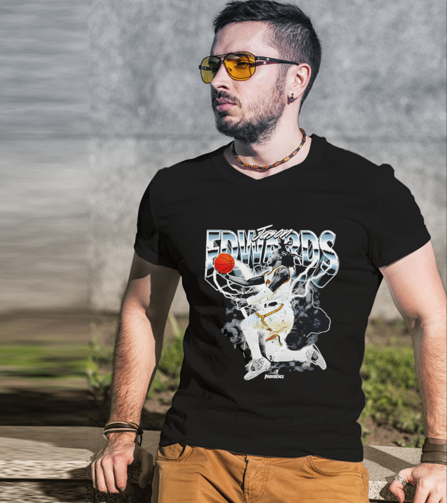 Jason Edwards Providence Basketball NCAA '26 Dunking Action T-Shirt