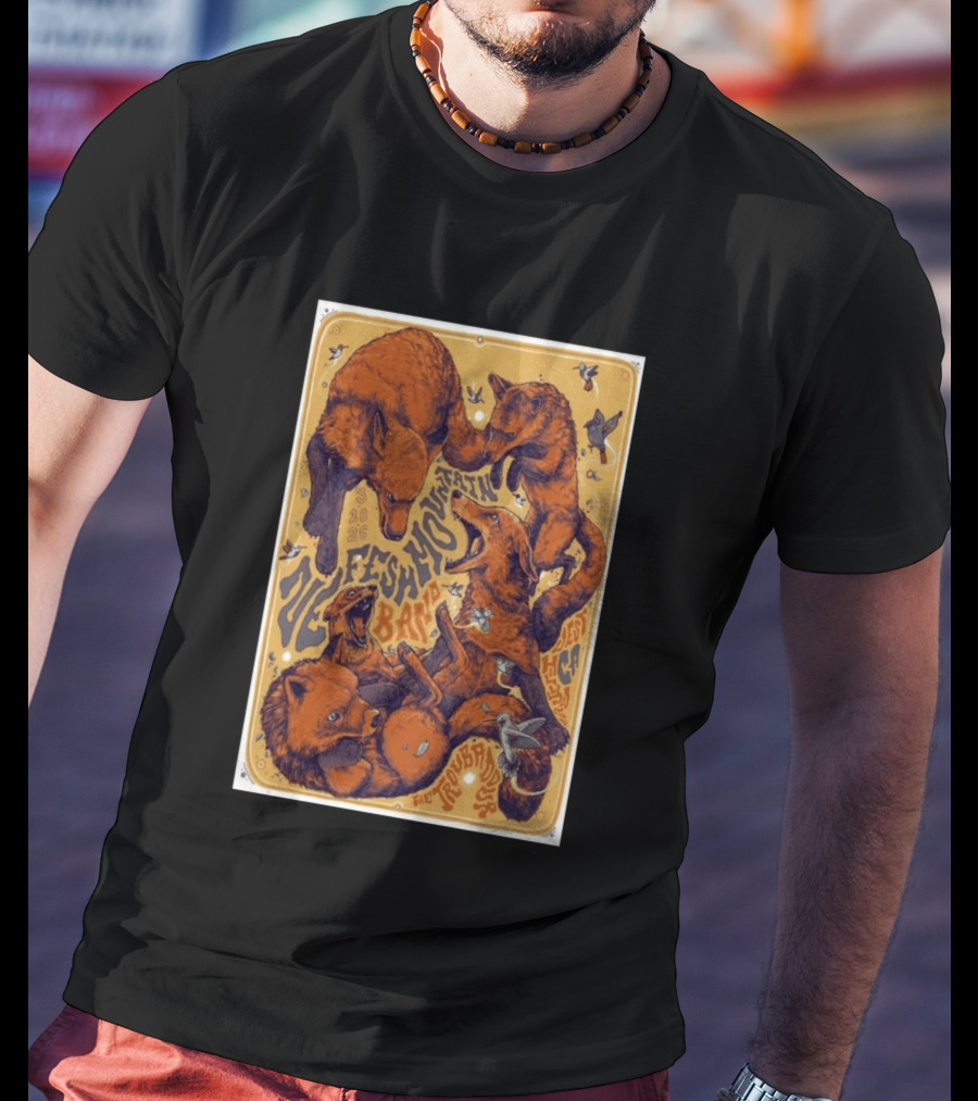 Nefesh Mountain March 18 2026 Troubadour West Hollywood CA Wildlife Foxes And Birds T-Shirt