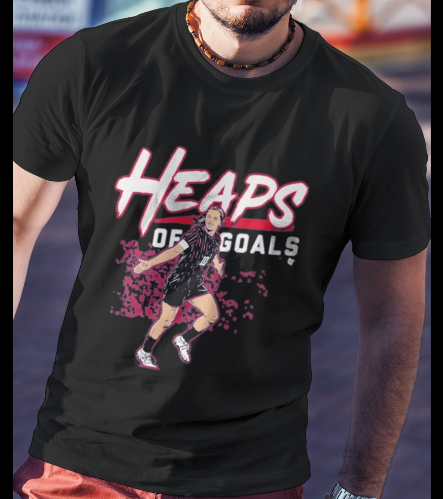 Heaps Of Goals Soccer Player Celebration In Black And Red Jersey T-Shirt