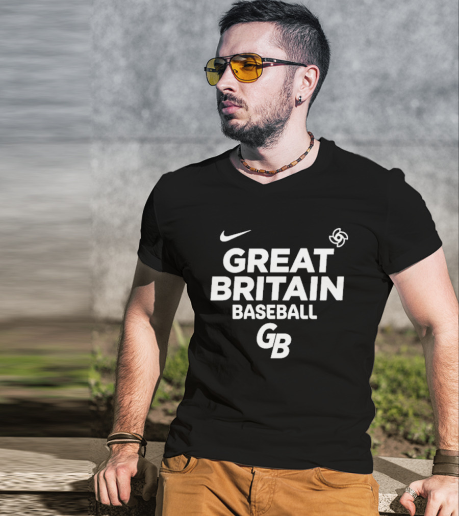 Nike Great Britain Baseball GB Team Sports T-Shirt