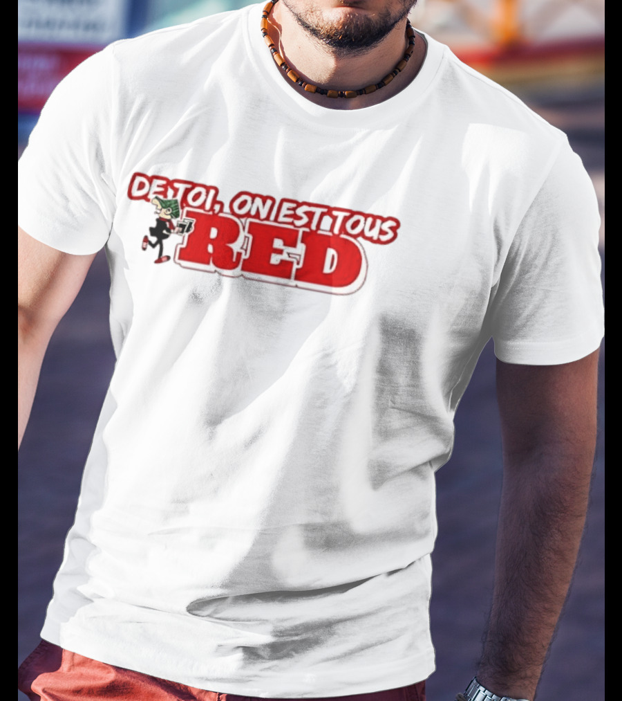 De Toi On Est Tous Red Baseball T-Shirt