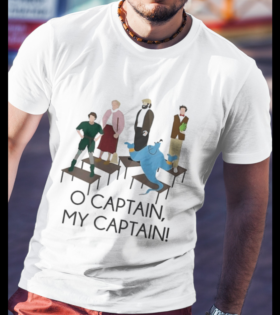 Dead Poets Society O Captain My Captain Characters On Desks T-Shirt
