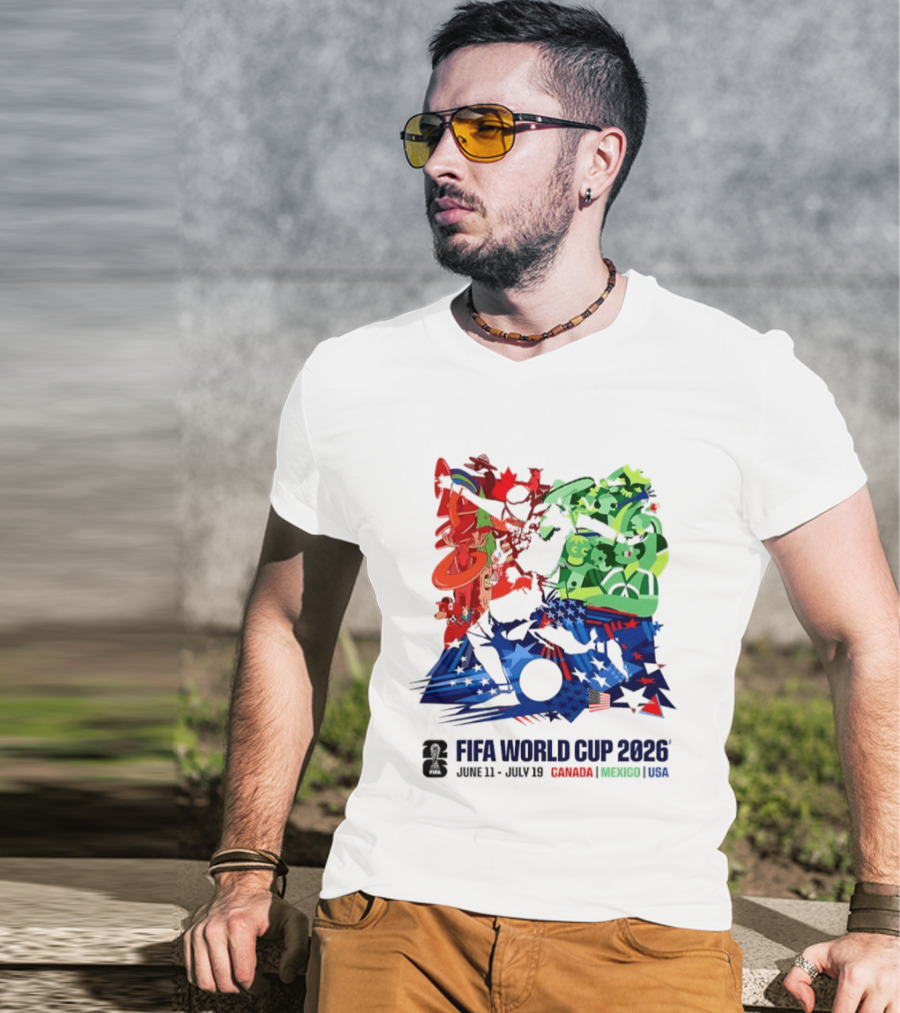 FIFA World Cup 2026 June 11 July 19 Canada Mexico USA T-Shirt