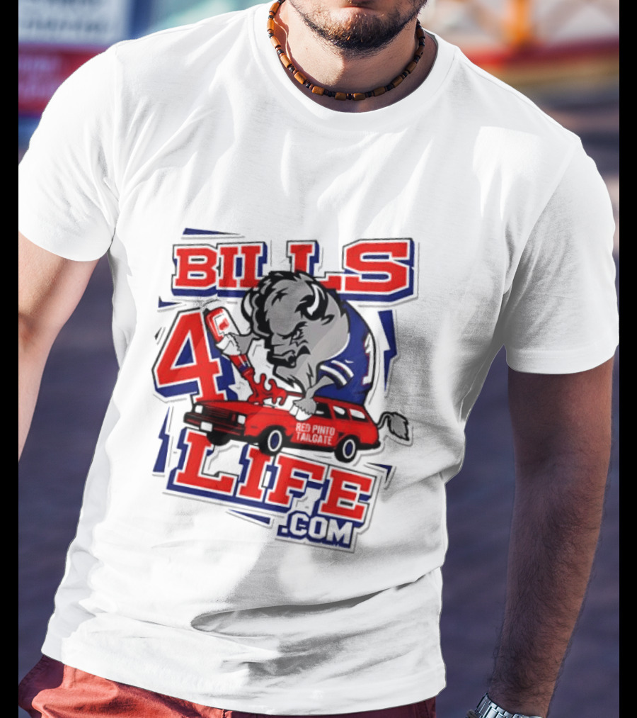 BILLS 4 LIFE COM Buffalo And Jumping Car T-Shirt