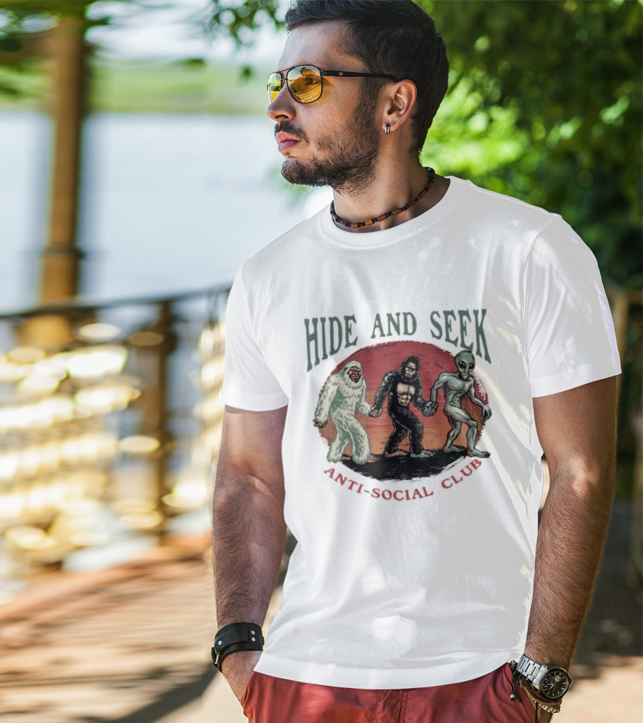 Hide And Seek Anti Social Club Yeti Bigfoot Alien Collaboration T-Shirt