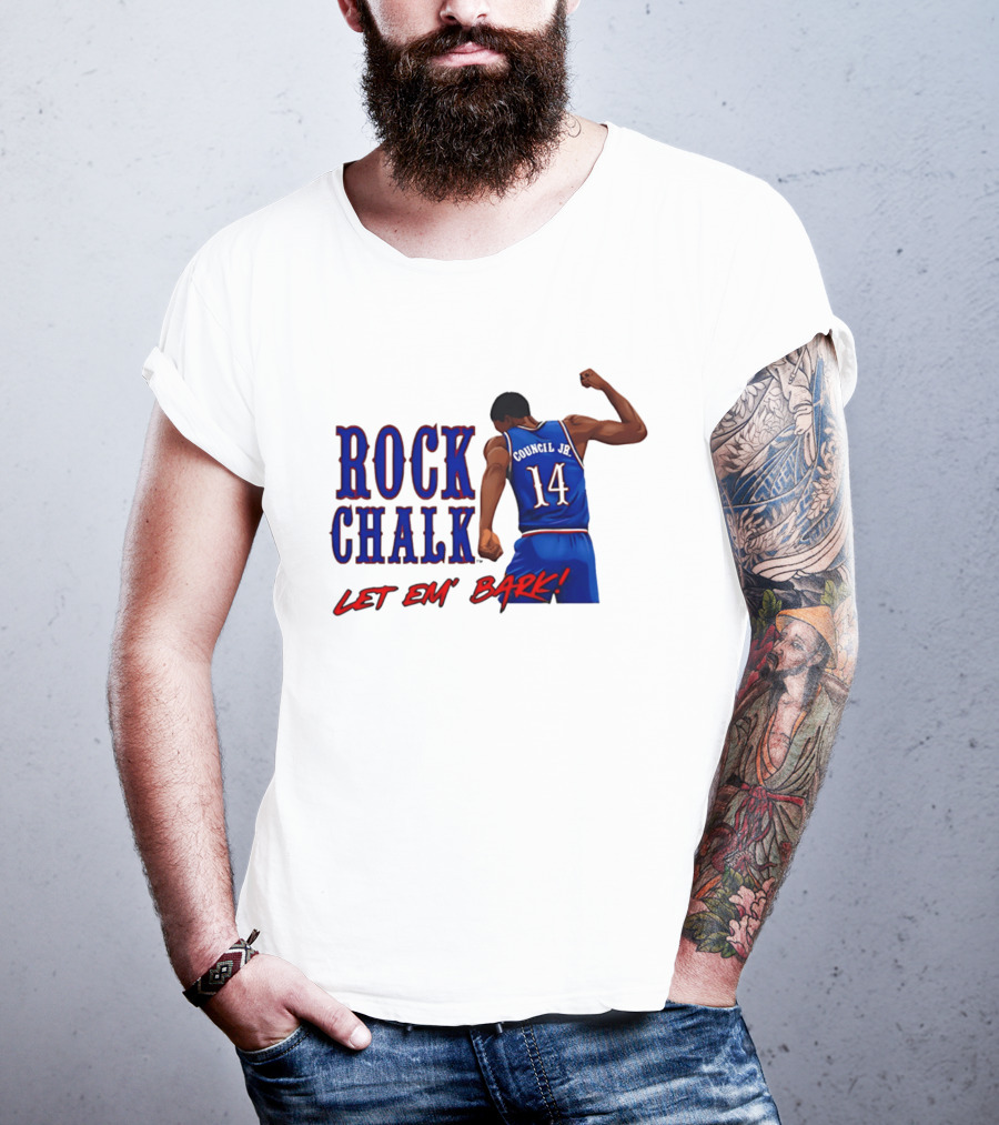 Rock Chalk Melvin Council Jr 14 Let Em' Bark T-Shirt