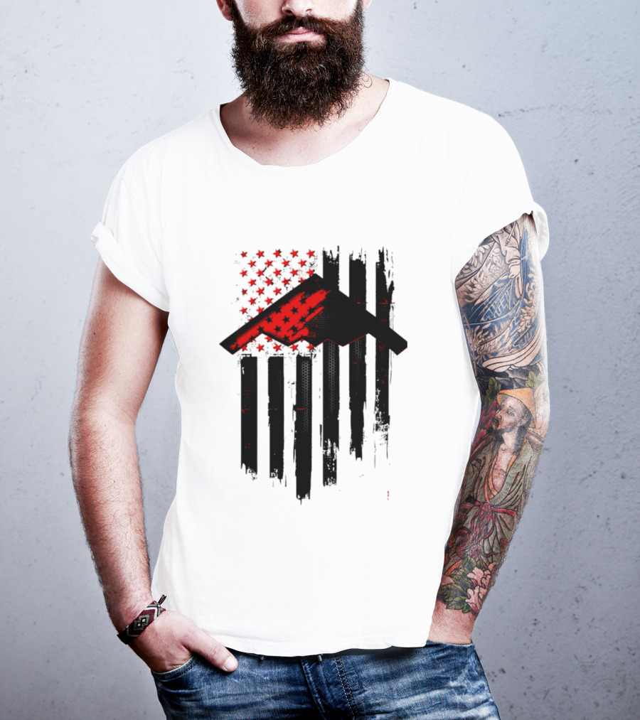 Sprit Carbon Onyx USA Flag Black Red Stars And Stripes T-Shirt