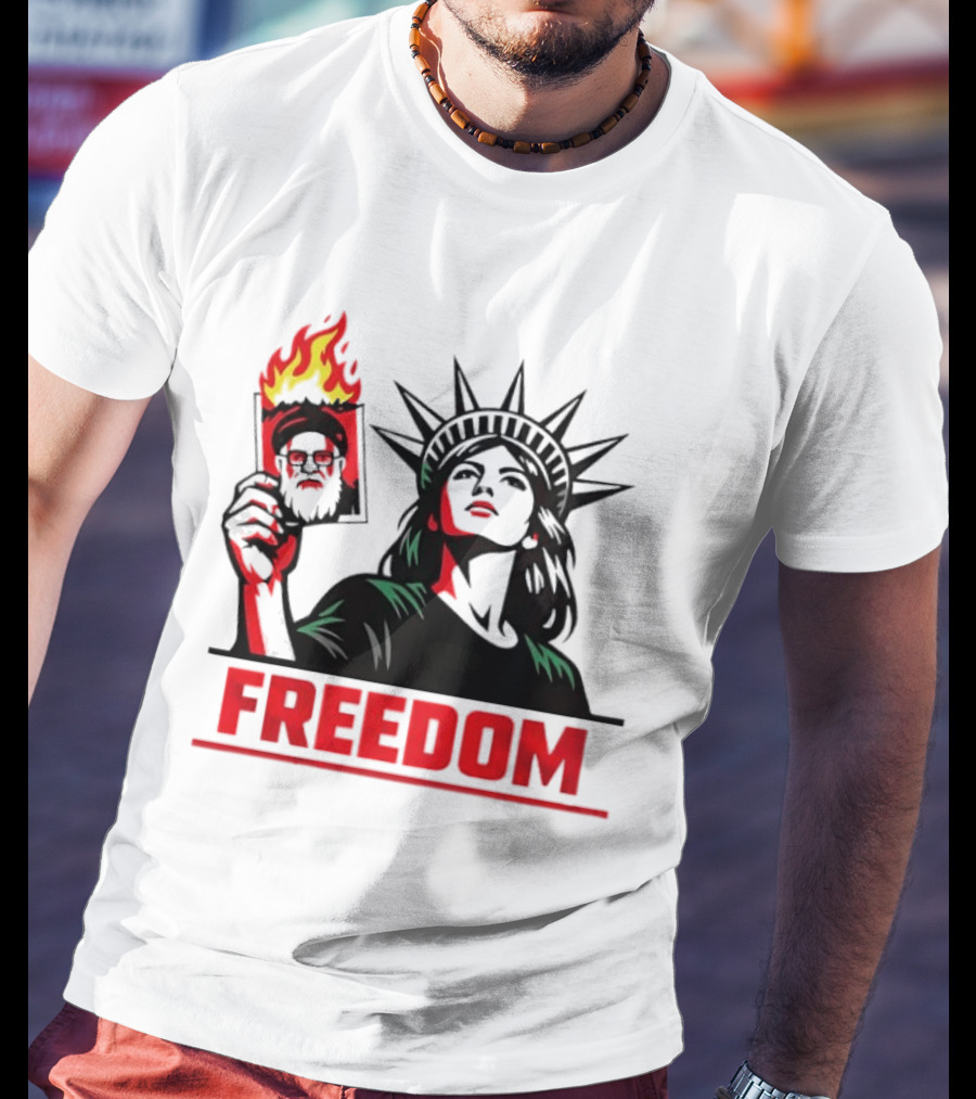 Statue Of Liberty Freedom Flame Sarcastic Political T-Shirt