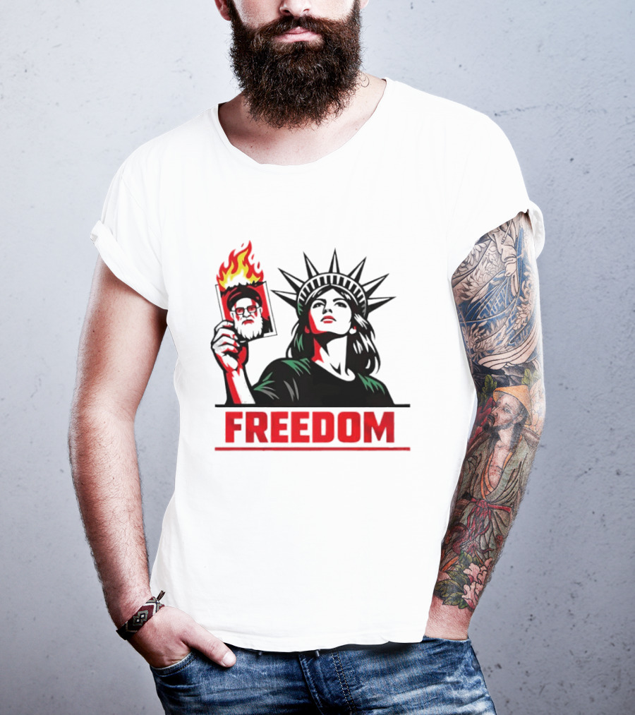 Statue Of Liberty Freedom Flame Sarcastic Political T-Shirt